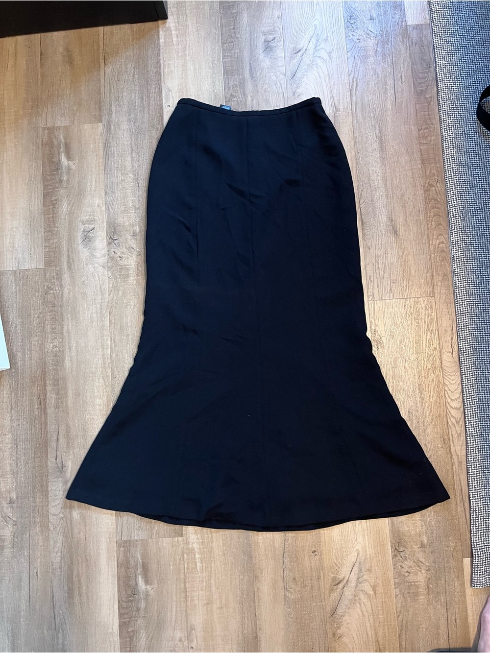 Black A-Line Maxi Skirt with Gentle Flared Hem